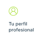 Tarjeta de perfil profesional con información visible para pacientes