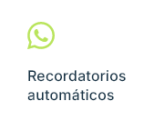 Tarjeta de recordatorios automáticos por WhatsApp para citas agendadas